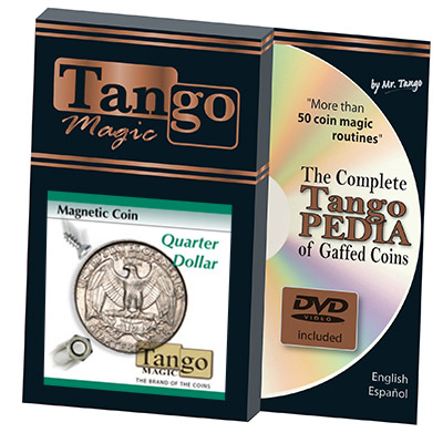 Magnetic Coin D0026(Quarter Dollar w/DVD) by Tango - Trick