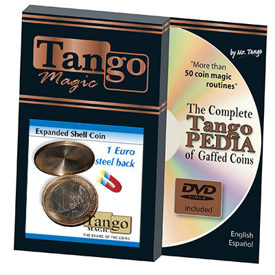 Expanded Shell Coin - (1 Euro, Steel Back w/DVD) by Tango Magic - Trick (E0066)