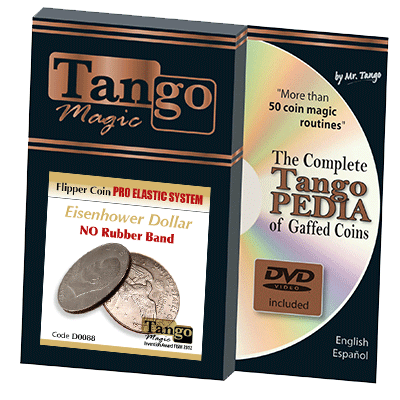 Flipper Coin Pro Elastic System (One Dollar DVD w/Gimmick)(D0088) by Tango - Trick