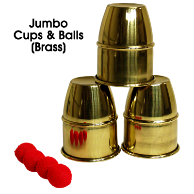 картинка Jumbo Cups & Balls (Brass) by Premium Magic - Trick от магазина Одежда+