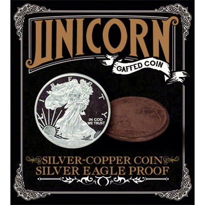 картинка Silver - Copper coin ; Silver Eagle Proof by Unicorn Gaffed Coin - Trick от магазина Одежда+