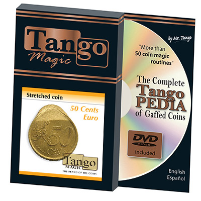 Stretched Coin 50 cents Euro (w/DVD) by Tango - Trick (E0074)