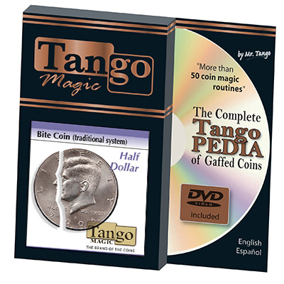 Bite Coin - (US Half Dollar w/DVD - Traditional With Extra Piece) by Tango - Trick (D0046)