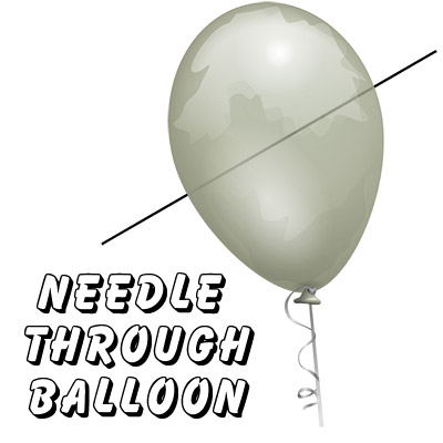 картинка Needle Thru Balloon Professional (with 10 clear balloons) by Bazar de Magia - Trick от магазина Одежда+