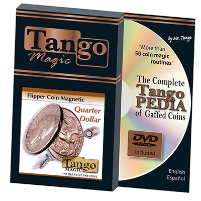 Flipper Coin Magnetic Quarter Dollar (w/DVD)(D0043)by Tango - Trick