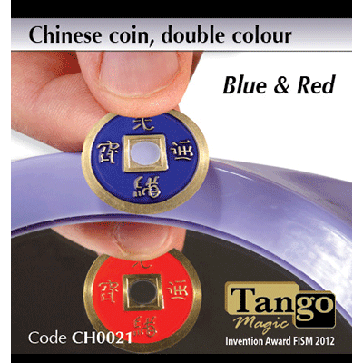 картинка Chinese Coin (CH0021) Blue & Red by Tango Magic - Tricks от магазина Одежда+