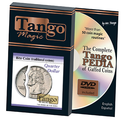 Bite Coin - (US Quarter w/DVD - Traditional With Extra Piece)(D0047)by Tango - Trick