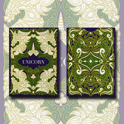 картинка Unicorn Playing cards (Emerald)by Aloy Design Studio USPCC - Trick от магазина Одежда+