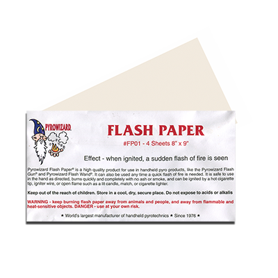 картинка Theatre Effects Pyrowizard™ Flash Paper Sheets - 4 sheets 8"x9" от магазина Одежда+