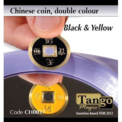 картинка Chinese Coin (CH0017) Black & Yellow by Tango Magic - Tricks от магазина Одежда+