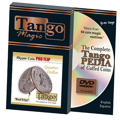 Flipper coin Pro Flip Quarter dollar (w/DVD)(D0105) by Tango