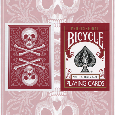 Skull and Bones Deck (Red)Cambric finish  by Conjuring Arts Research Center - Trick