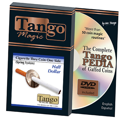 Cigarette Through Half Dollar (One Sided w/DVD) (D0014)by Tango - Trick