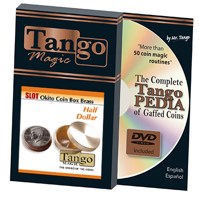 картинка Slot Okito Coin Box Brass Half Dollar (w/DVD)(B0019)by Tango -Trick от магазина Одежда+
