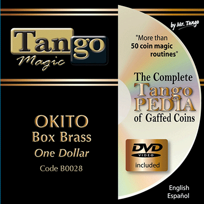 картинка Okito Coin Box (BRASS w/DVD)(B0028) One Dollar by Tango Magic - Trick от магазина Одежда+