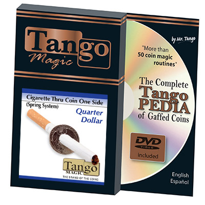картинка Cigarette Thru Quarter (One Sided w/DVD)D0013 by Tango Magic - Trick от магазина Одежда+