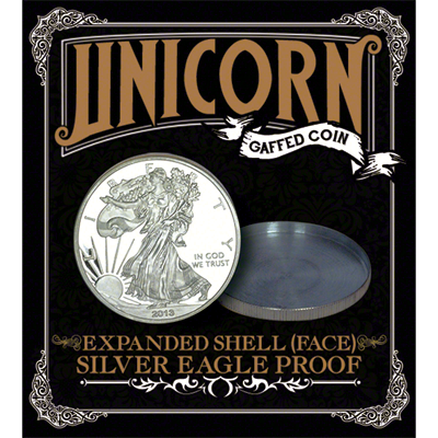 Expanded shell; Silver Eagle Proof (Head) by Unicorn Gaffed Coin - Trick