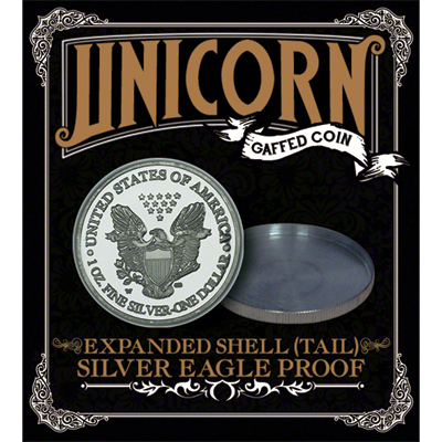 Expanded shell ; Silver Eagle Proof (Tail) by Unicorn Gaffed Coin - Trick