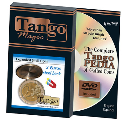 Expanded Shell Coin - (2 Euro, Steel Back w/DVD) by Tango Magic - Trick (E0065)