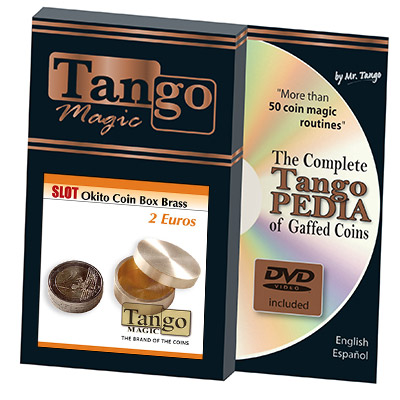 Slot Okito Coin Box Brass 2 Euro (w/DVD) by Tango - Trick (B0017)
